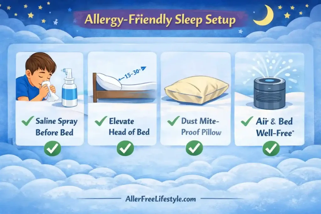 allergy friendly sleep setup for child nasal congestion.webp