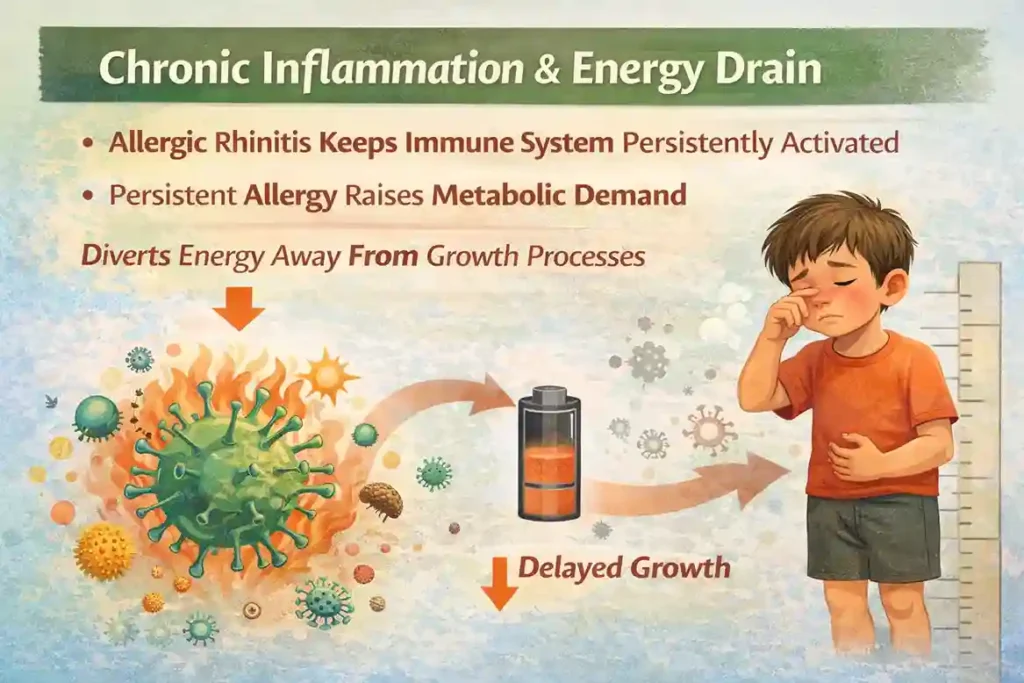 chronic inflammation energy drain allergic rhinitis child