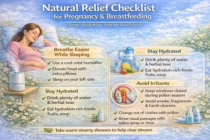 natural relief checklist pregnancy breastfeeding