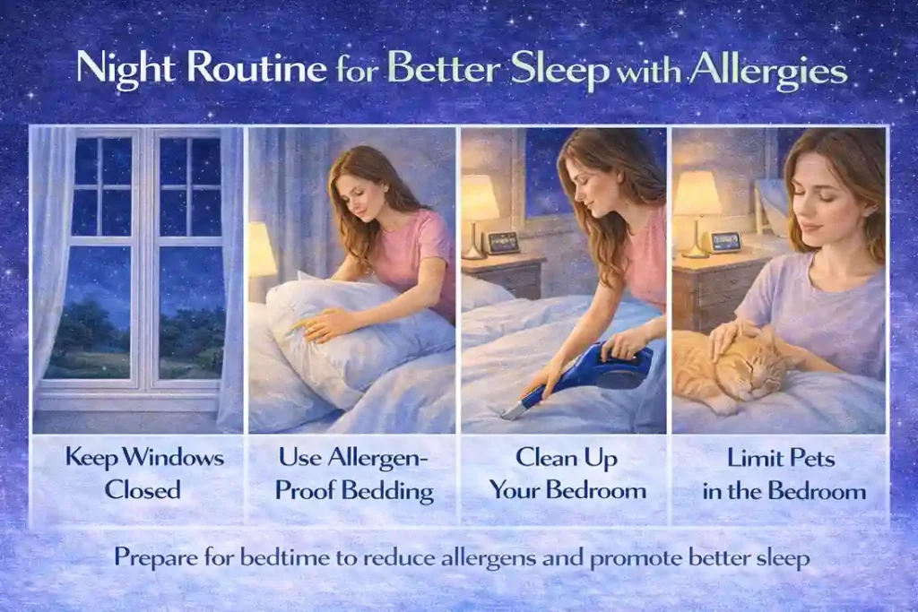 night routine for better sleep with allergies