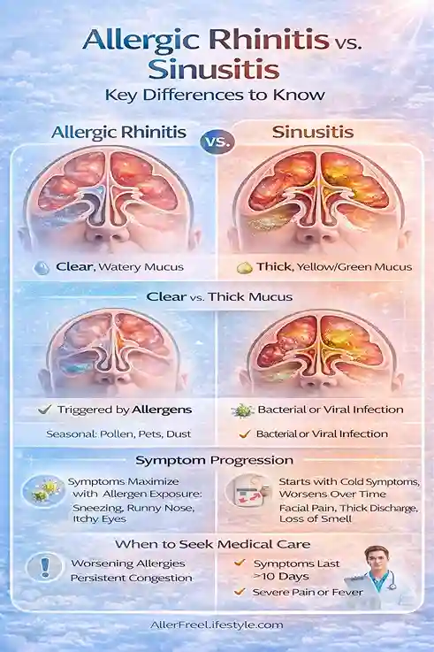 3 allergic rhinitis vs sinusitis key differences infographic