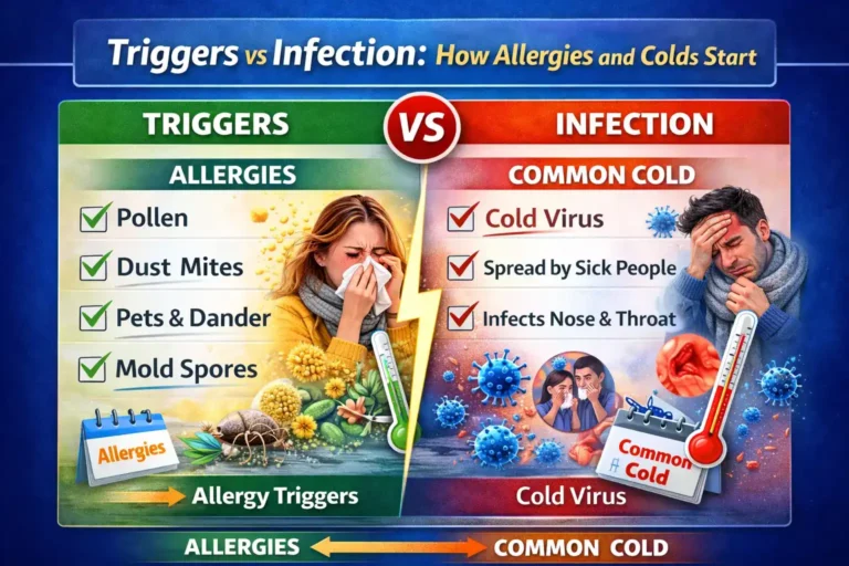 2triggers vs infection allergies vs common cold.