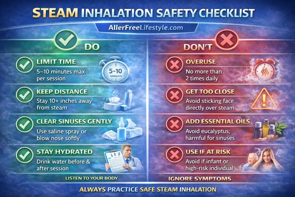 4 steam inhalation safety checklist do vs dont
