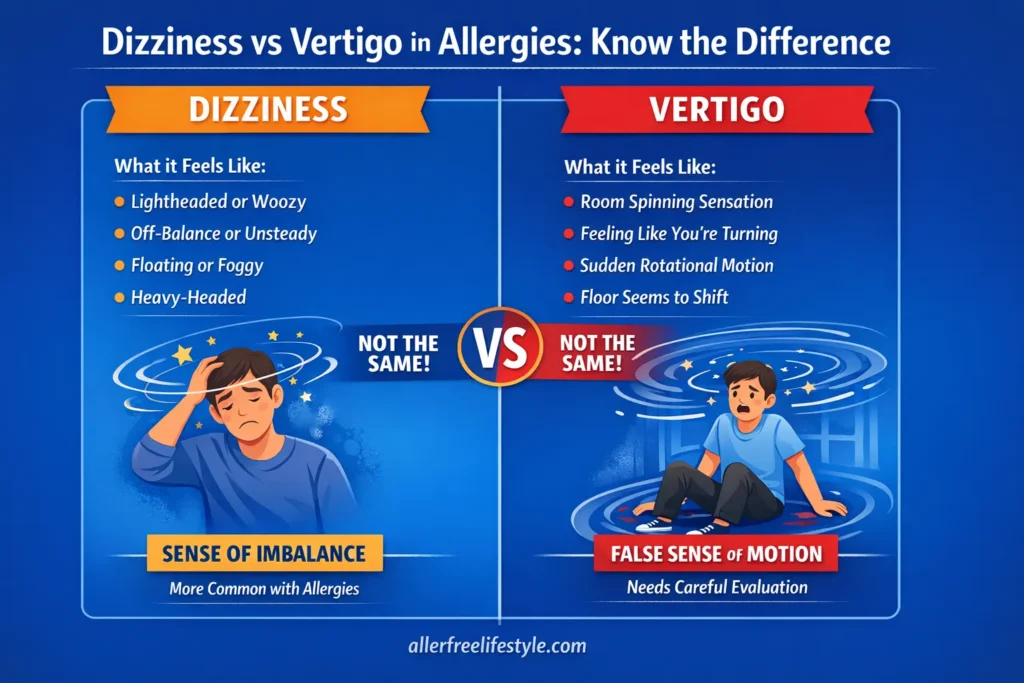 2 dizziness vs vertigo in allergies know the difference infographic 2