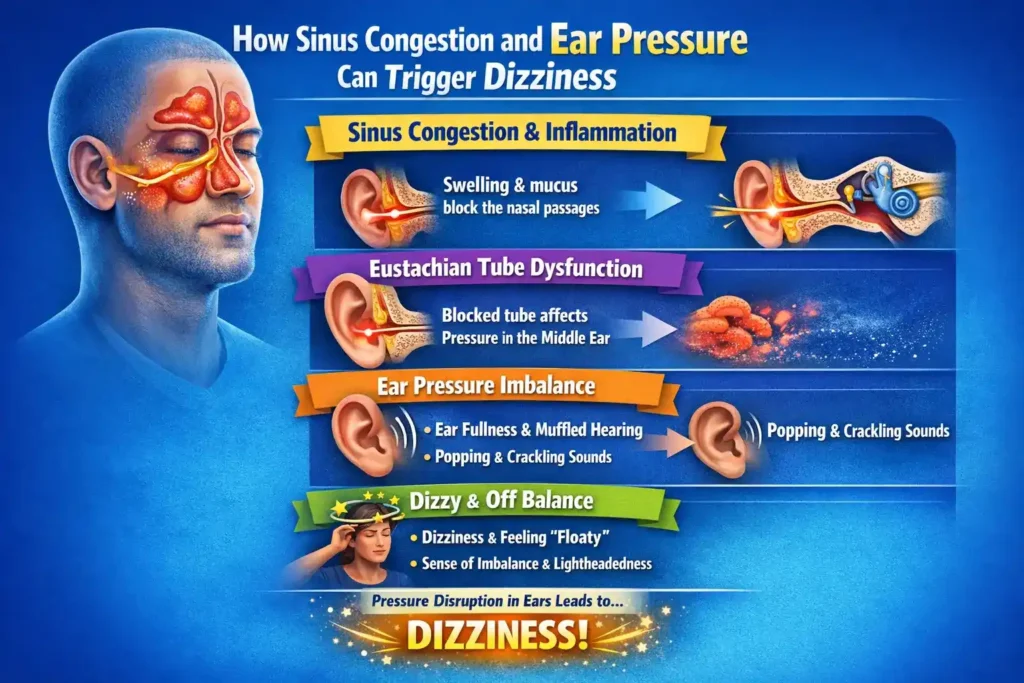 3 how sinus congestion and ear pressure can trigger dizziness infographic