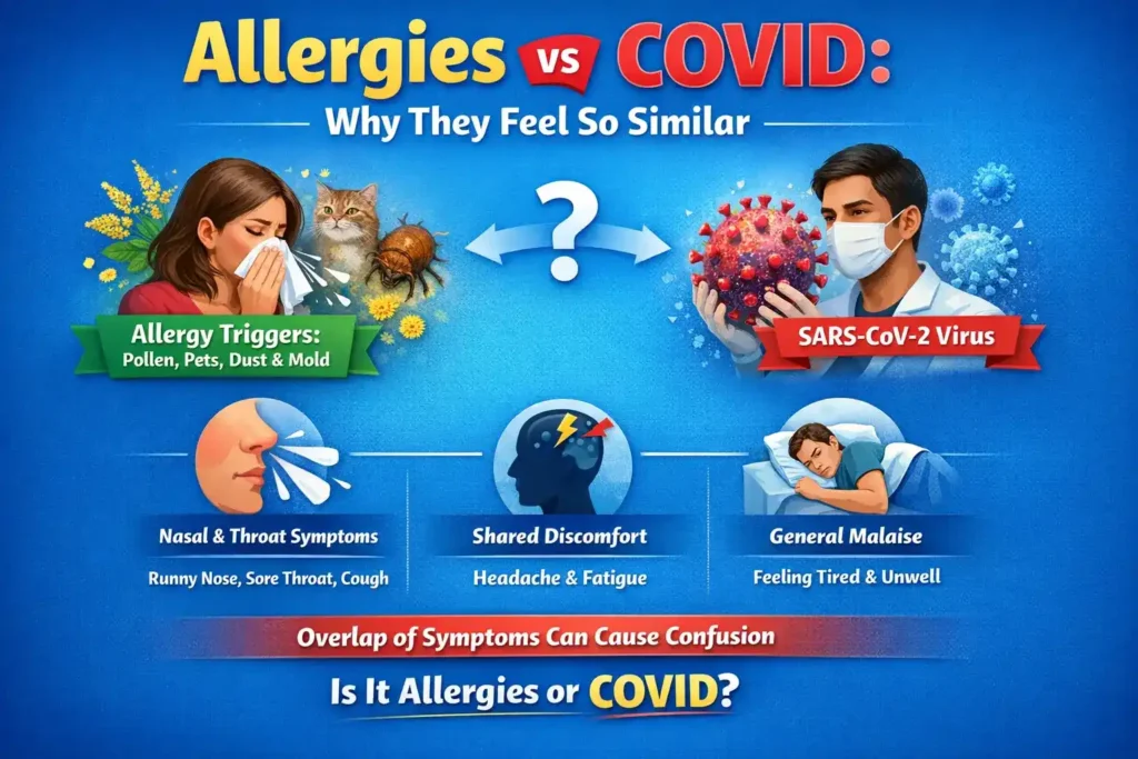 1 allergies vs covid why they feel similar infographic