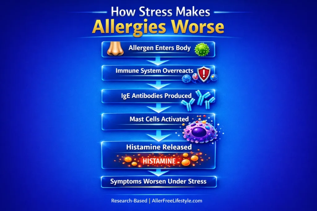 1 how stress makes allergies worse step by step infographic