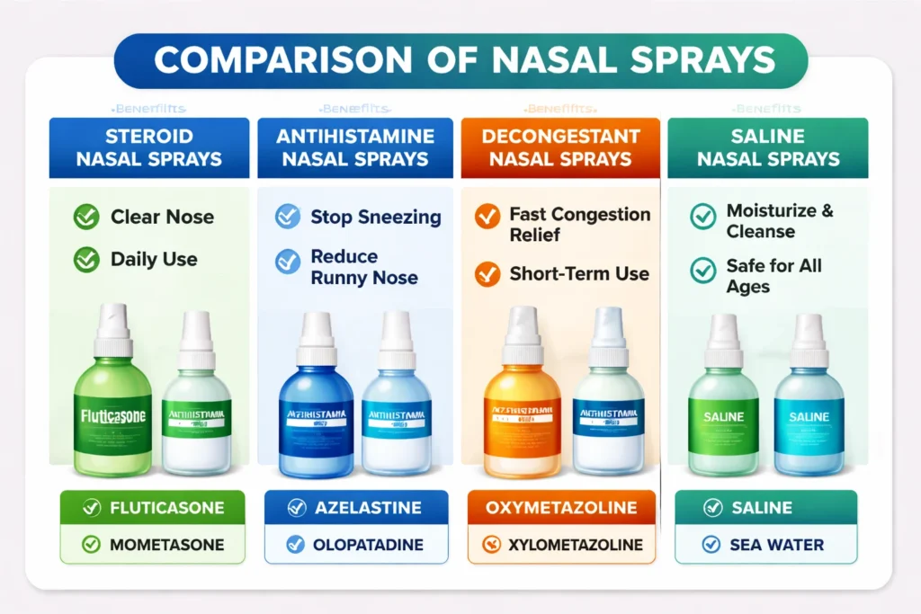 1 nasal spray comparison allergic rhinitis infographic