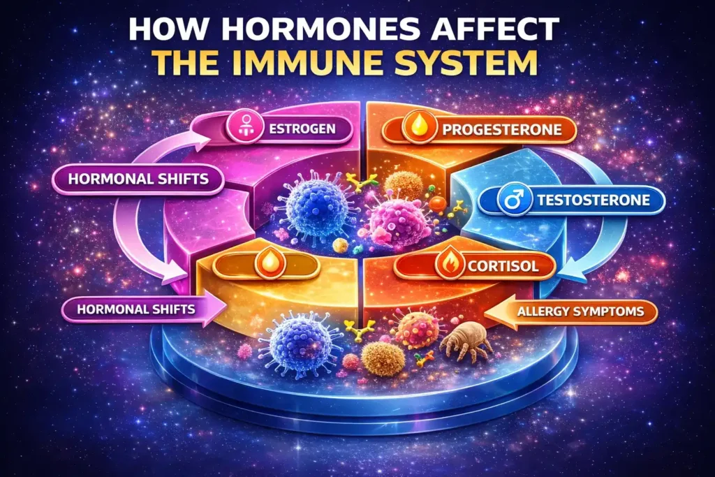2 how hormones affect the immune system 3d pie chart infographic