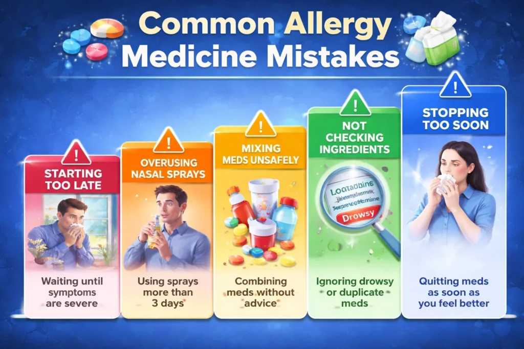 4 common allergy medicine mistakes bar chart