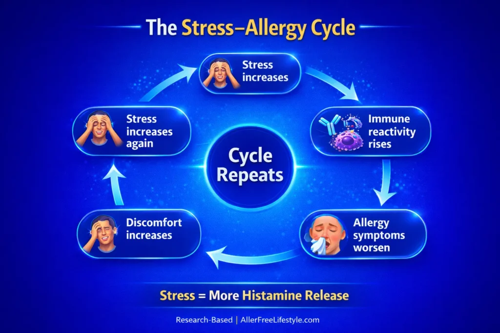 4 stress allergy cycle infographic