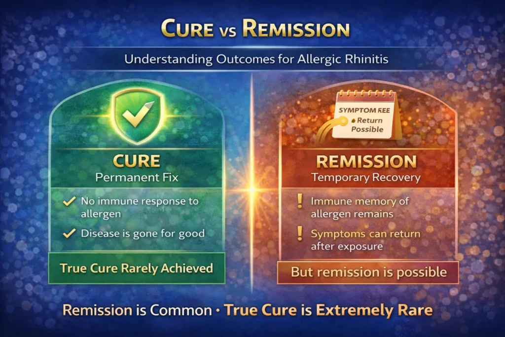 5 allergic rhinitis cure vs remission final infographic.webp