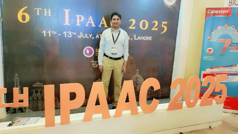 Dr. Mudassir at the 6th IPAAC 2025 International Allergy Conference in Lahore, Pakistan