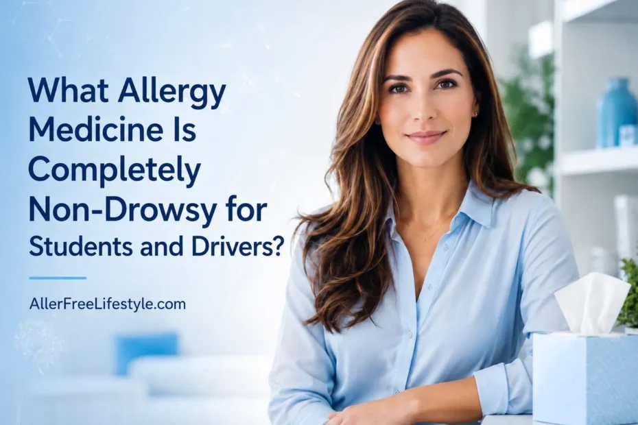 Student-friendly non-drowsy allergy medicine guide for staying alert while studying or driving