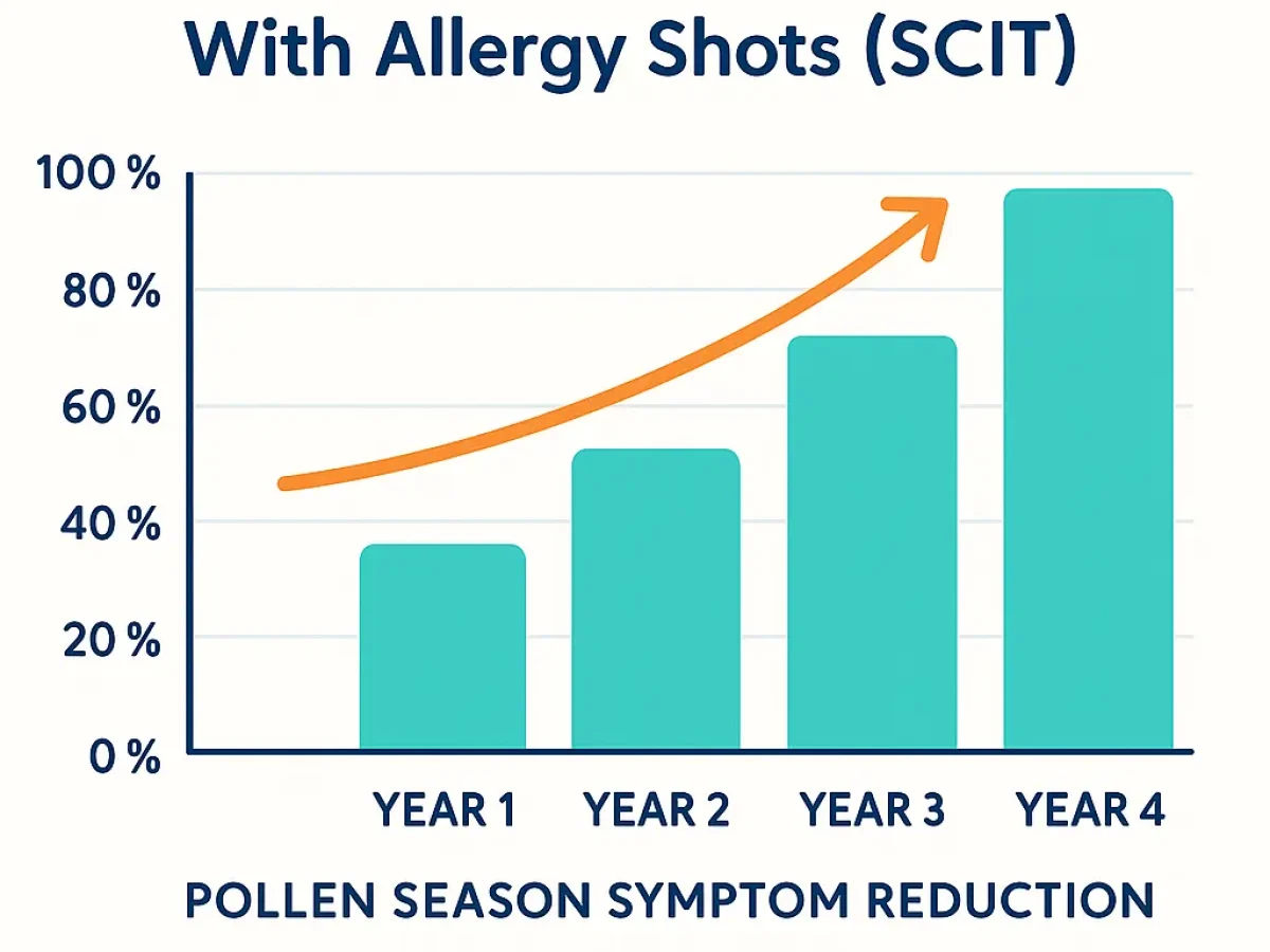 allergy shots scit symptom relief over time graph